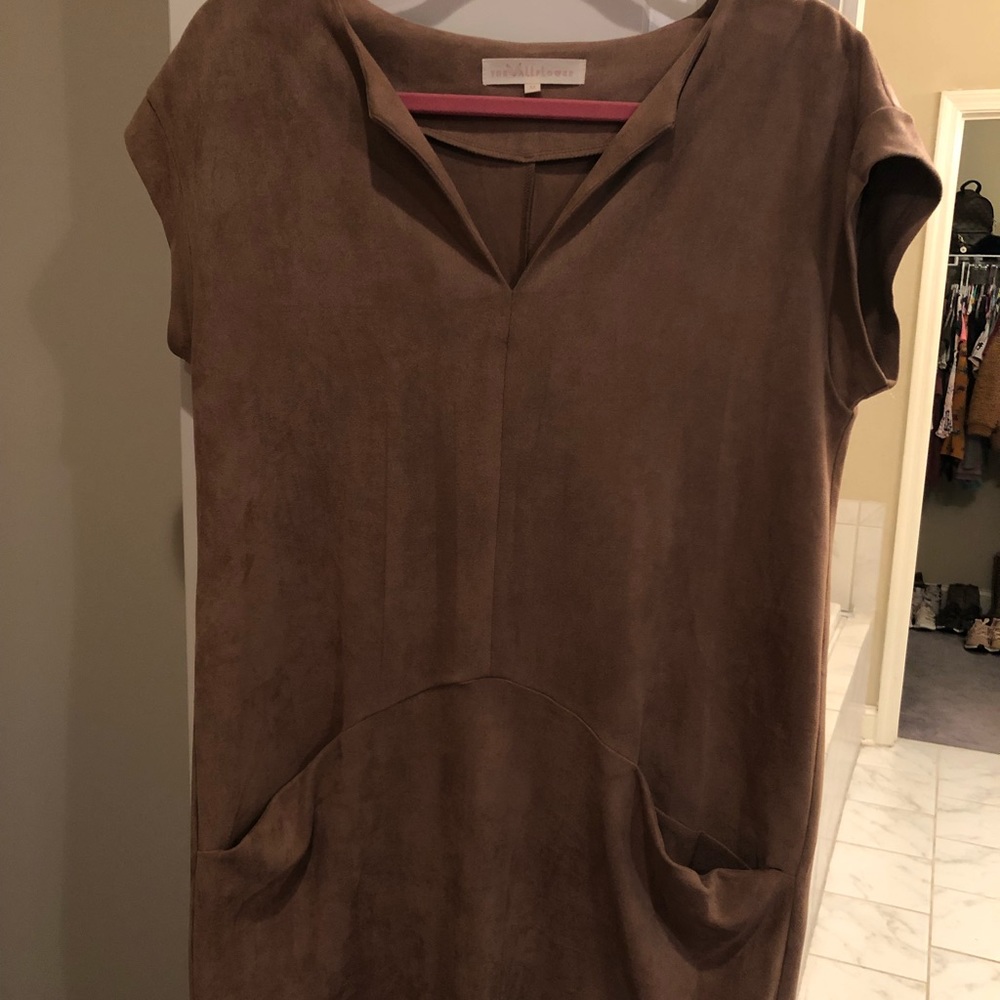 Camel suede dress